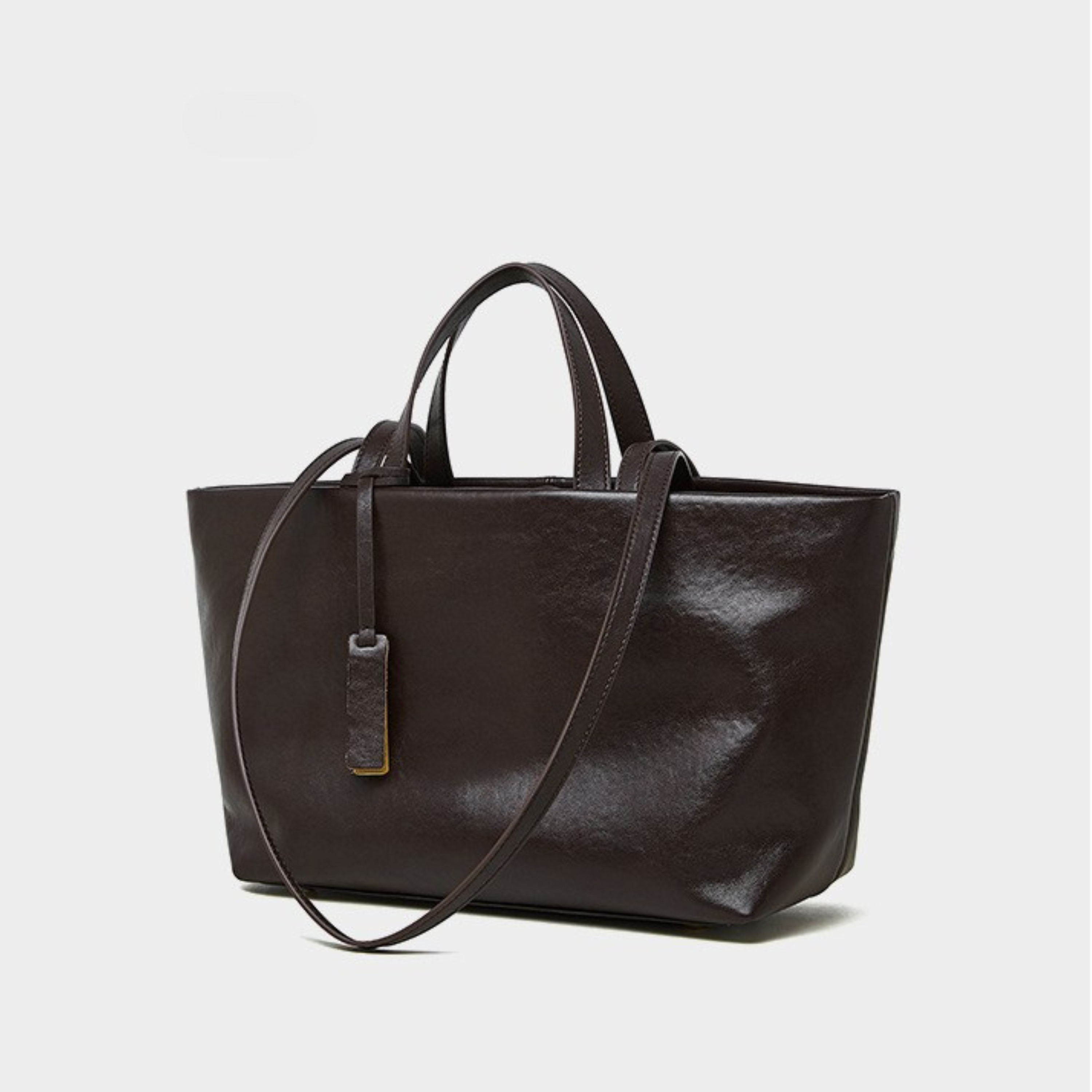 2-way genuine leather tote bag