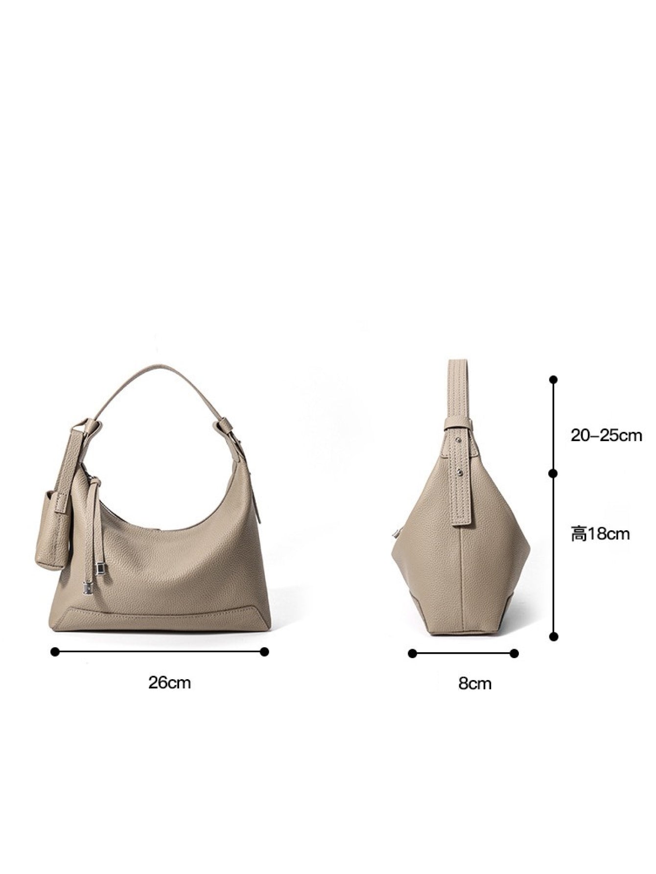 Grain leather bag