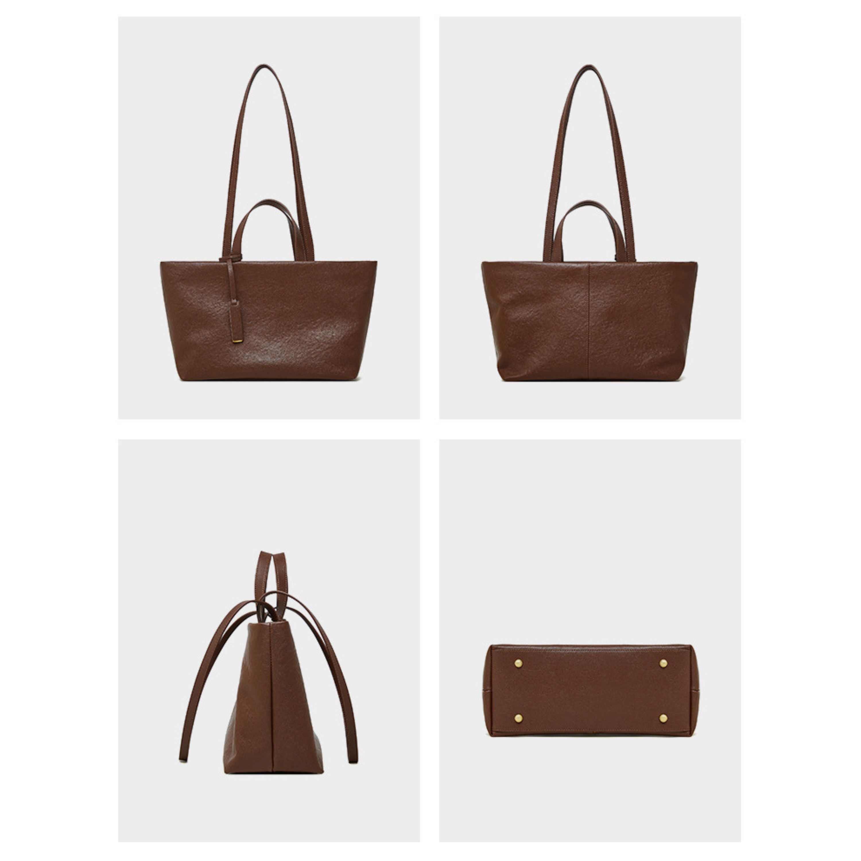 2-way genuine leather tote bag