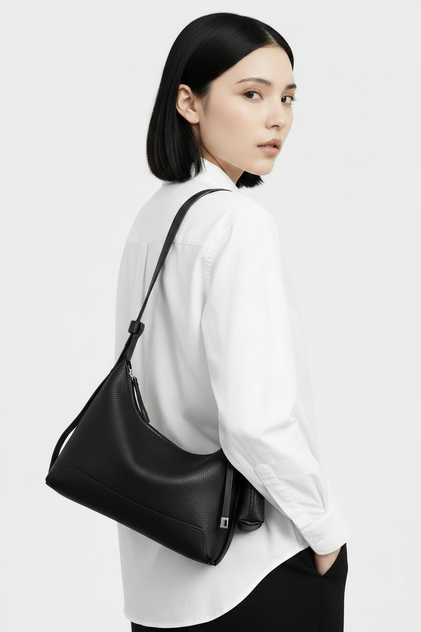 Grain leather bag