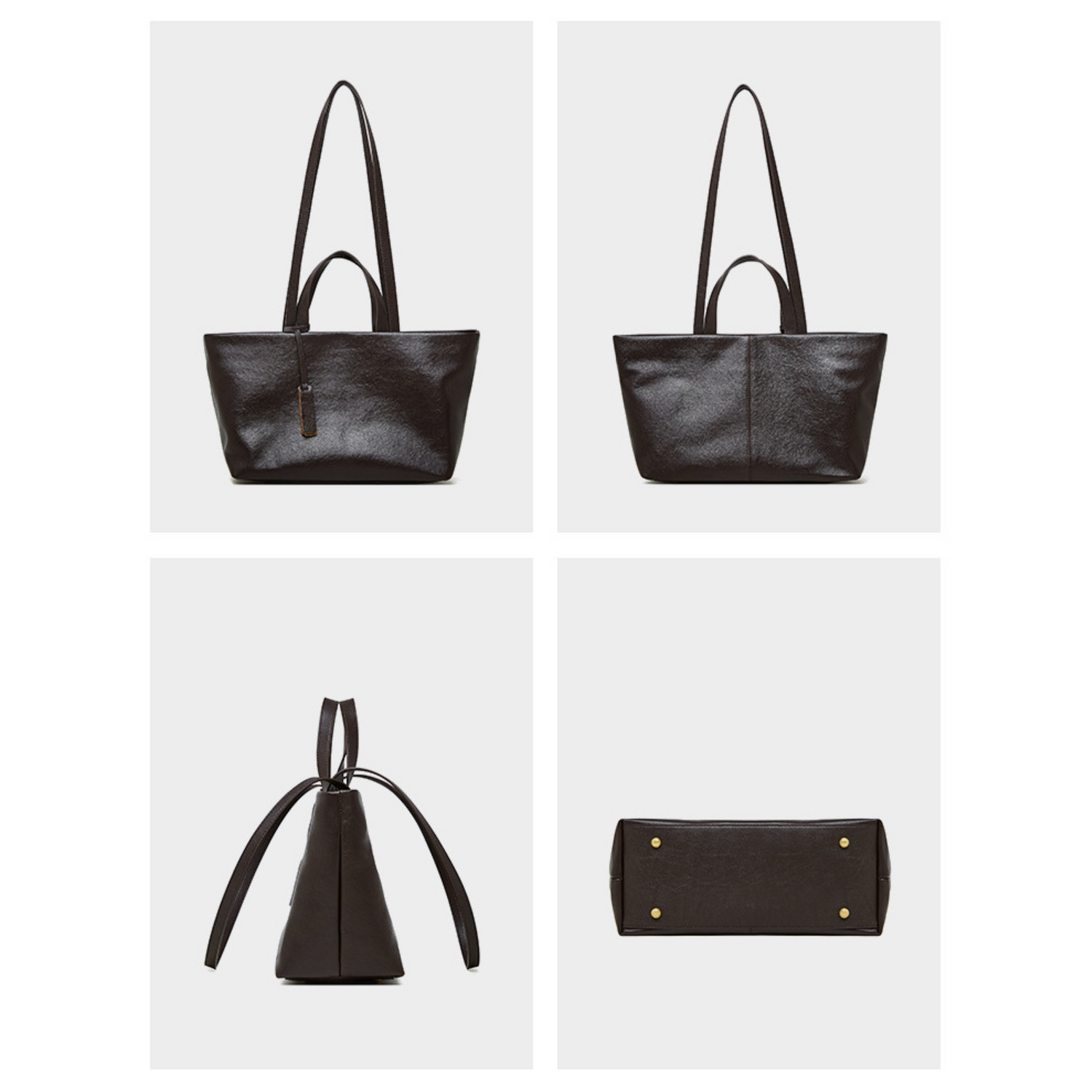 2-way genuine leather tote bag