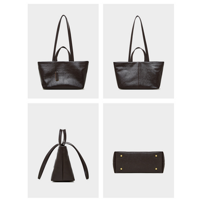 2-way genuine leather tote bag