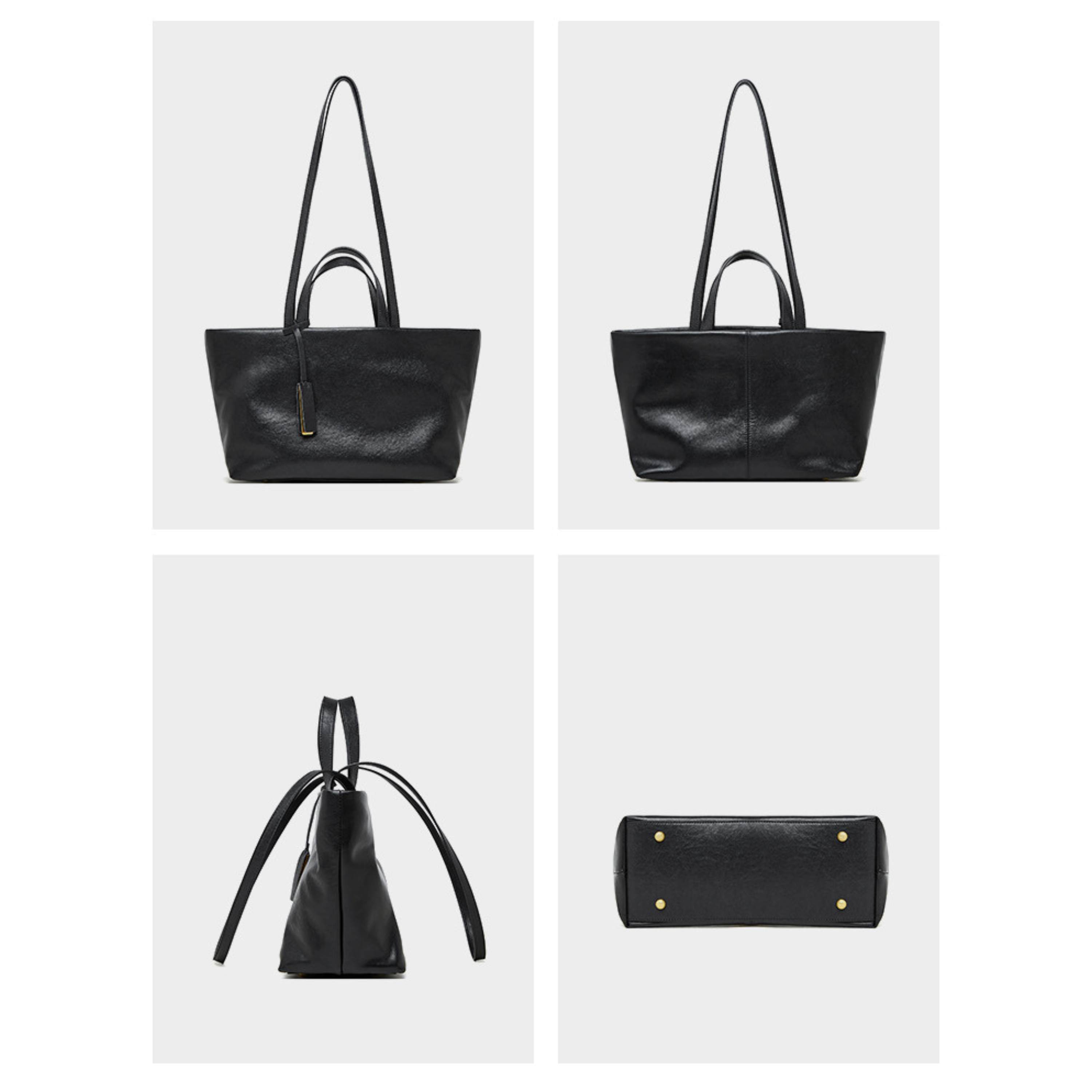 2-way genuine leather tote bag